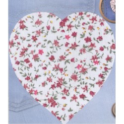 Ecusson PATCHWORK THERMOCOLLANT COEUR ROUGE CREA PECAM