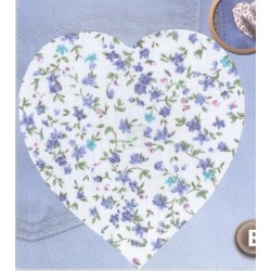 Ecusson PATCHWORK THERMOCOLLANT COEUR BLEU CREA PECAM