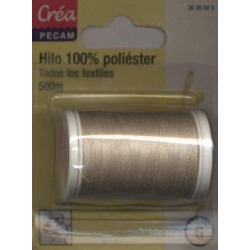 BOBINES FIL 500M polyester ECRU tous textiles a main ou machine CREA PECAM