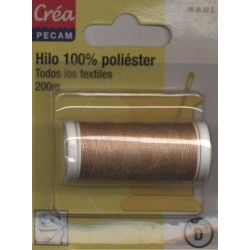 BOBINES FIL 200M polyester SABLE  tous textiles a main ou machine