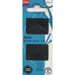 10 aiguilles à coudre spécial Jersey 5,7,9 assorties  CREA PECAM