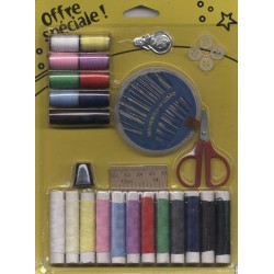 KIT COUTURE 31 PIECES CISEAUX, AIGUILLES, CENTIMETRE, DE, FIL, BOUTON