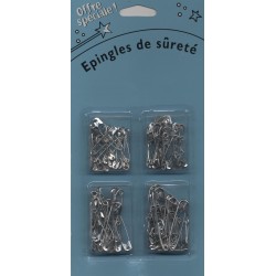 125 épingles à nourrice argentés surêté ASSORTIES