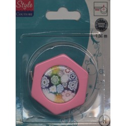 Centimètre automatique déco rétractable 1.50 mètre ROSE CREA PECAM