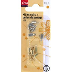KIT FERMOIRS & PERLES DE SERRAGE ARGENTE / DORE CREA PECAM