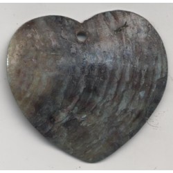 BOUTON NACRE NATURELLE COEUR bleu vert turquoise 40mm CREA PECAM