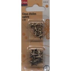 20 CLOUS ETOILES CUIVRE 2 TAILLES CREA PECAM