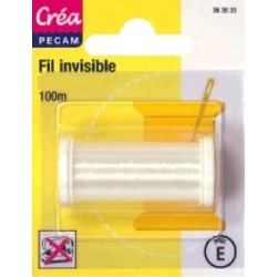 BOBINES FIL 100M polyamide invisible tissus clair CREA PECAM