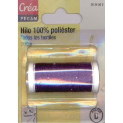BOBINES FIL 200M polyester VIOLET FONCÉ  tous textiles a main ou machine CREA PECAM