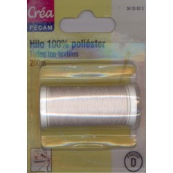 BOBINES FIL 200M polyester IVOIRE  tous textiles a main ou machine CREA PECAM