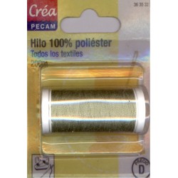 BOBINES FIL 200M polyester VERT LICHEN tous textiles a main ou machine CREA PECAM