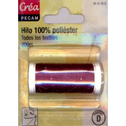 BOBINES FIL 200M polyester VIOLET tous textiles a main ou machine CREA PECAM