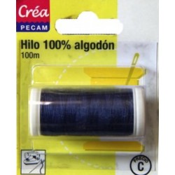 BOBINES FIL 100M COTON MARINE FONCE tissus fins et moyens CREA PECAM