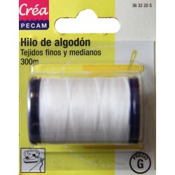 BOBINES FIL 300M COTON N°40 BLANC TISSUS FIN  & MOYEN CREA PECAM