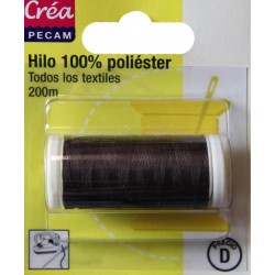 BOBINES FIL 200M polyester MARRON  tous textiles a main ou machine