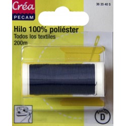 BOBINES FIL 200M polyesterMARINE  tous textiles a main ou machine