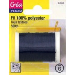 BOBINES FIL 500M polyester MARINE tous textiles a main ou machine CREA PECAM