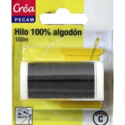 BOBINES FIL 100M COTON GRIS  ANTHRACITE tissus fins et moyens CREA PECAM