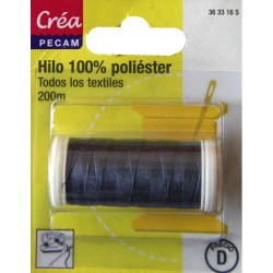 BOBINES FIL 200M polyester BLEU GRIS tous textiles a main ou machine CREA PECAM