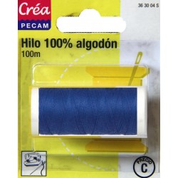 BOBINES FIL 100M COTON BLEU INDIGO  tissus fins et moyens CREA PECAM