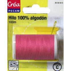 BOBINES FIL 100M COTON ROSE FUCHSIA tissus fins et moyens CREA PECAM