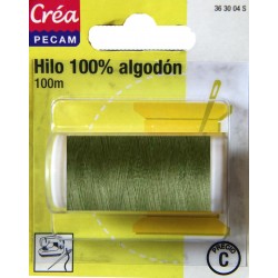 BOBINES FIL 100M COTON KAKI  tissus fins et moyens CREA PECAM