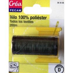 BOBINES FIL 200M polyester KAKI FONCE tous textiles a main ou machine CREA PECAM