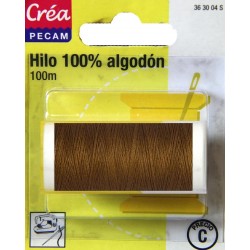 BOBINES FIL 100M COTON MARRON CLAIRE tissus fins et moyens CREA PECAM