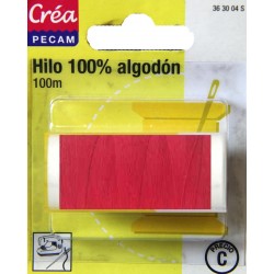 BOBINES FIL 100M COTON ROUGE tissus fins et moyens CREA PECAM