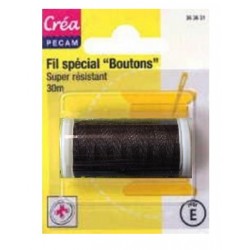 BOBINES FIL 30M polyester MARRON SPECIAL BOUTONS CREA PECAM