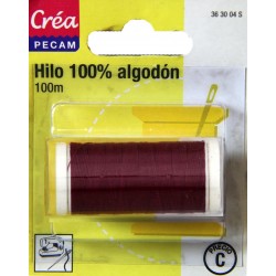 BOBINES FIL 100M COTON BORDEAU  tissus fins et moyens CREA PECAM
