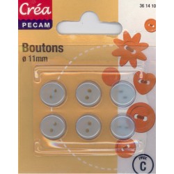 16 BOUTONS NACRES CHEMISE TISSUS LEGER CREA PECAM