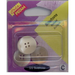16 BOUTONS NACRES CHEMISE TISSUS LEGER CREA PECAM