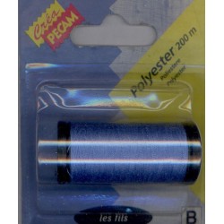 BOBINES FIL 200M polyester BLEU ETANDARD tous textiles a main ou machine CREA PECAM