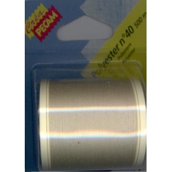 BOBINES FIL 500M polyester N°40 ECRU tous textiles a main ou machine CREA PECAM
