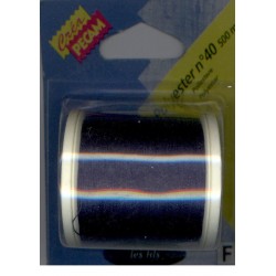 BOBINES FIL 500M polyester N°40 MARINE tous textiles a main ou machine CREA PECAM