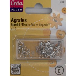 agrafes LAITON CHROME pour tissus fins et lingerie Créa Pecam