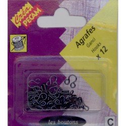 12 Agrafes et anneaux pour corsets LAITON NOIR Créa Pecam